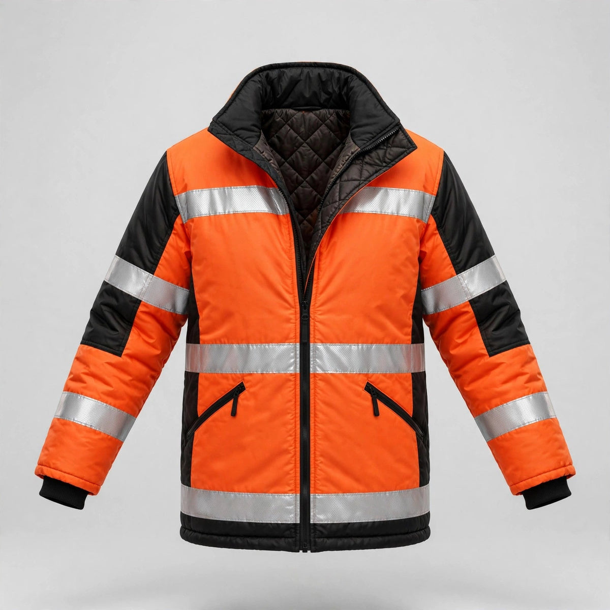 Custom Hi-Vis Work Jacket - orange and black